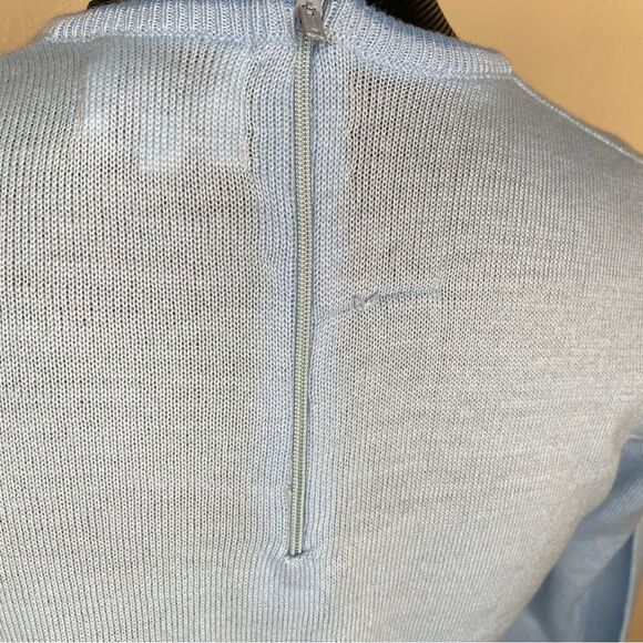 Vintage Rochelle Sweater Knit Penguin I’m Cool Zip Crewneck Blue Size Medium - Picture 7 of 10